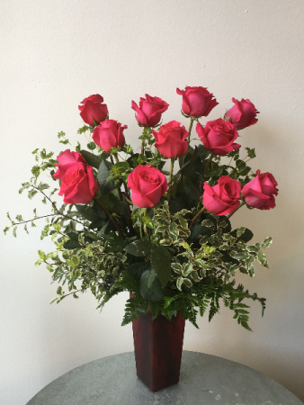 Hot Pink Dozen Roses
