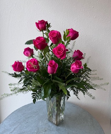 HOT Pink Dozen Roses  in La Grande, OR | FITZGERALD FLOWERS