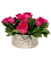 HOT PINK DOZEN ROSES IN A BOX VALENTINE'S DAY SPECIAL