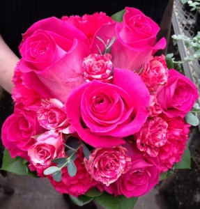 Hot Pink Nosegay Handheld Bouquet