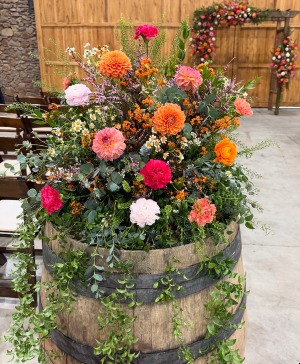Hot Pink & Orange Barrel Piece 