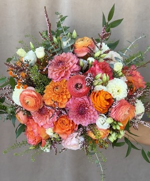 Pink & Orange Bridal Bouquet  