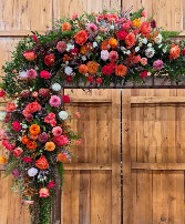Hot Pink & Orange Corner Arch Piece 