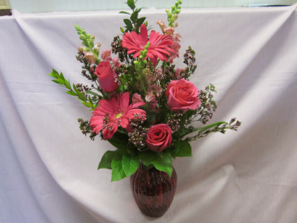 Hot Pink Perfection, $65.00 Hot Pink Vase, Local Delivery Only