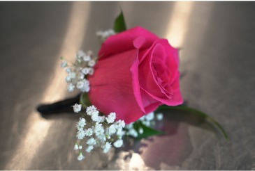 Hot Pink Rose  Magnetic Boutonniere  in South Milwaukee, WI | PARKWAY FLORAL INC.