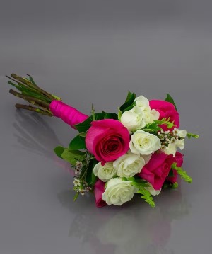 HOT PINK ROSE PROM BOUQUET 