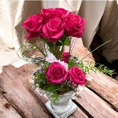 Hot Pink Rose Topiary SCF Original - Designed By Kelly