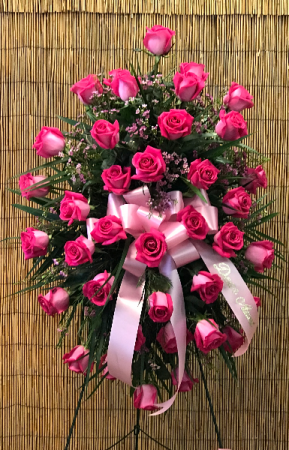 Hot Pink Rose Tribute Standing Spray