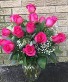 Hot Pink Roses Dozen 