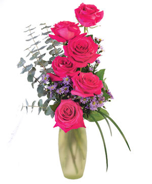 Hot Pink Roses Floral Design in Jourdanton, TX - LESLEY'S FLOWERS AND GIFTS