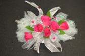 Hot Pink Spray Roses Silver Accents