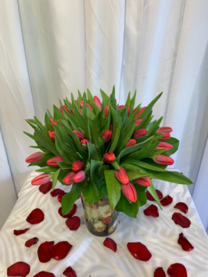 Hot Pink Tulips  Exotic arrangement 