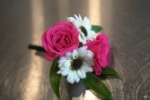 Hot Pink, White & Black Magnetic Boutonniere 