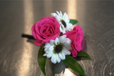 Hot Pink, White & Black Magnetic Boutonniere  in South Milwaukee, WI | PARKWAY FLORAL INC.