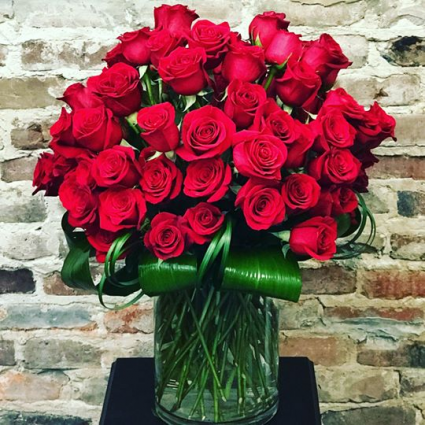 Hot Romance Bouquet Vased Arrangement