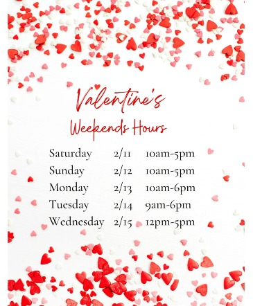 Hours Valentine's  in Denver, CO | FLOWERS ON THE VINE