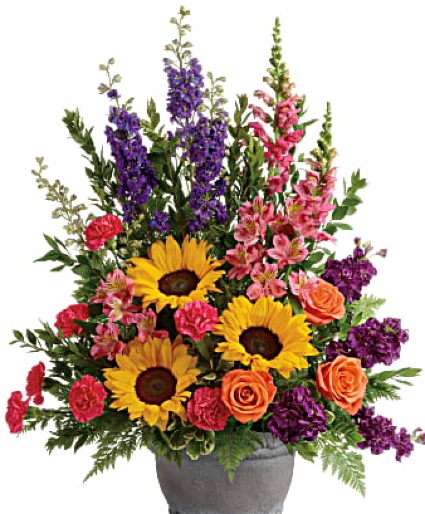 Hues Of Hope Bouquet Urn Arrangement