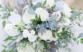 Hues of pale blues/greens/whites Bridal Bouquet 