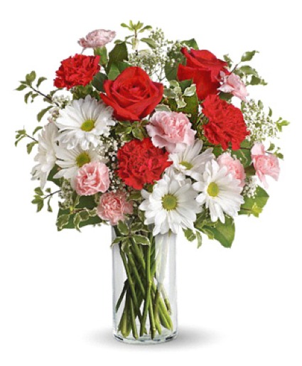 Hugs and Kisses Bouquet Vase Arrangement 