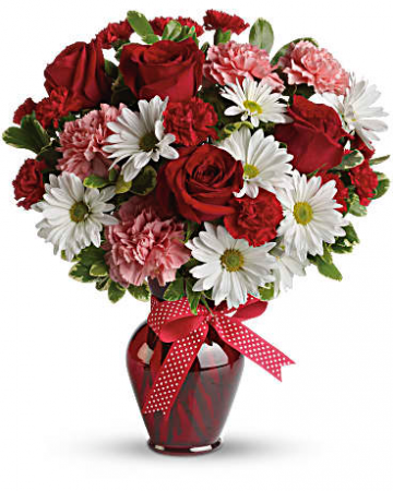 Hugs and Kisses Bouquet with Red Roses 