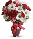 Hugs and Kisses Bouquet with Red Roses 