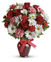 Hugs and Kisses Bouquet  with 6 Red Roses