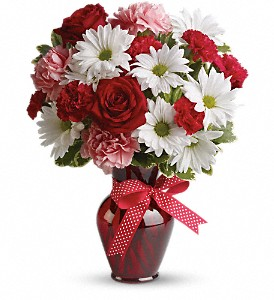Hugs and Kisses Bouquet with Red Roses floral arrangement