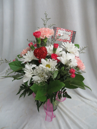Hugs and Kisses Fresh Mixed Vased Arrangement