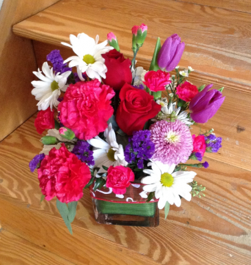 Hugs & Kisses Cube Vase Arrangement