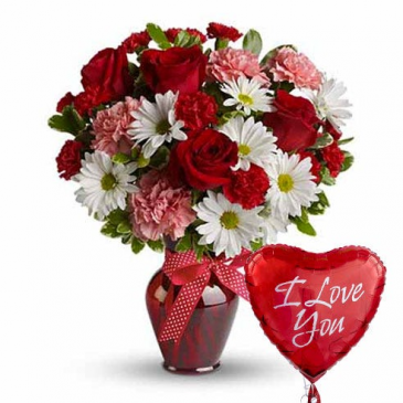 Hugs & Kisses- Includes Balloon  in Bronx, NY | Bella's Flower Shop