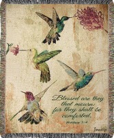 Hummingbird Floral Tapestry Throw 