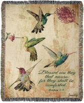 Hummingbird Floral Tapestry Throw