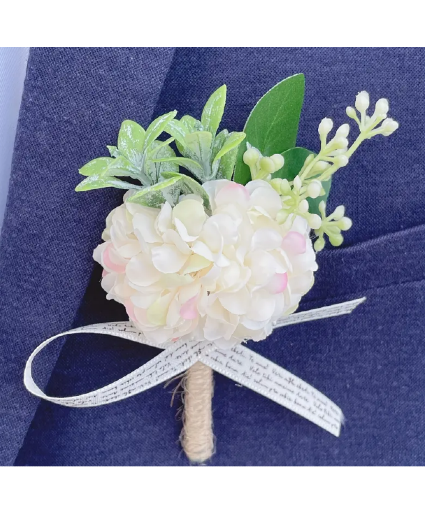 Blush Hydrangea Boutonniere