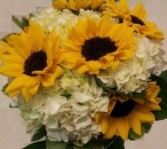 Hydrangea Sunflower Supreme Bridal Bouquet - Handtied