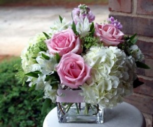 Hydrangeas and Roses Compact Arrangement