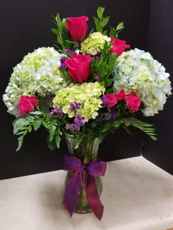 Hydrangeas for Mom Vase bouquet