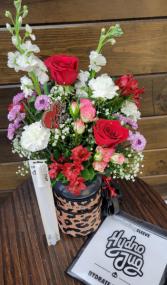 Hydro Jug Valentine Hug Boquet Vase Arrangement