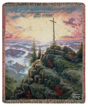 "I am the resurrection and the life" throw Afghan