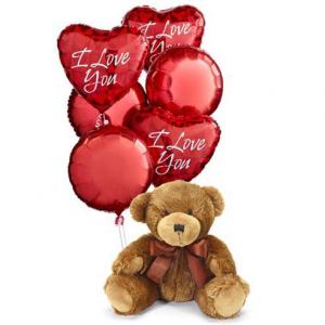 I Love You Balloons with  Bear 