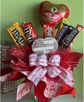 I Love You Beary Much Candy Bouquet Valentine Arrangement