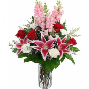  Designer Choice I Love You Bouquet Roses and Liliy Mix Bouquet!