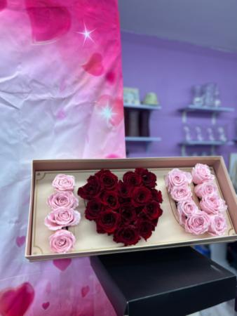 I love you box Floral arrangement