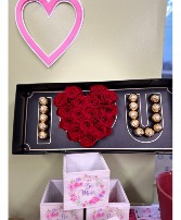 I love you box Flowers and chocolate 