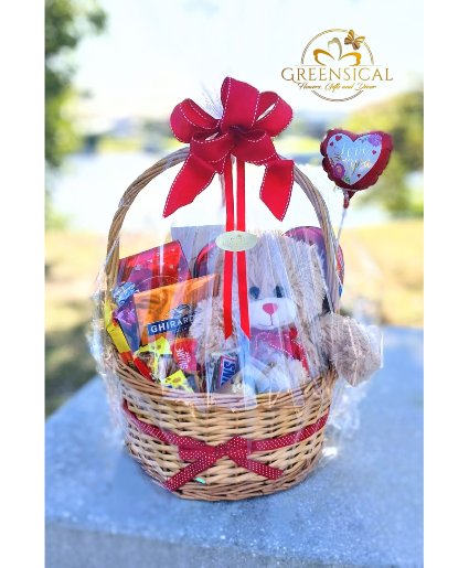 Chocolates & Teddy Gift Basket  