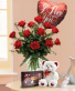 I Love You! Sweetie!! Flowers, Bear and Candy
