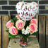i LOVE you half dozen roses with assorted fillers and a balloon 