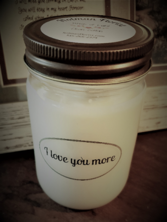 I Love you more candle 