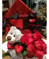 ROSES, CUDDLY BEAR & CHOCOLATES A GIFT THAT SAYS 