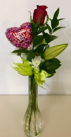 I Love You! Single Bud Vase Floral