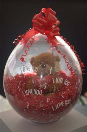 I love you Stuffed Balloon with Bear